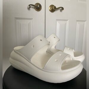 NEW crocs worn once white platform crush style